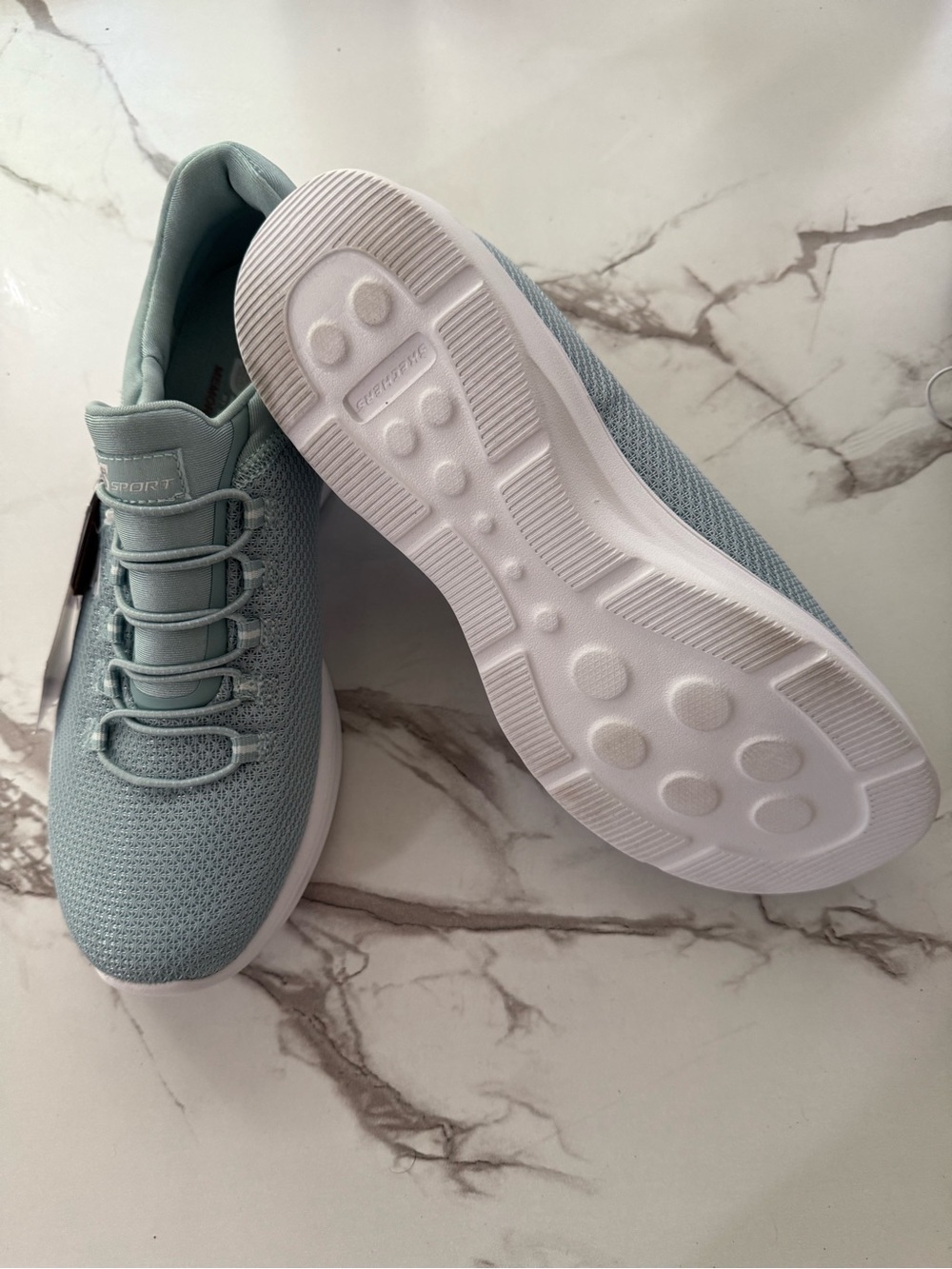 & Other Stories Pale Blue Knit Slip-On Sneakers